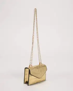 Mini Metallic Crocodile Embossed Flap Chain Square Bag Purses Handbags Women Designer Small Shoulder Crossbody Bag Croco Totes