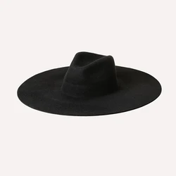 Мужская винтажная фетровая шляпа с широкими полями shinehat 2022 из 100% шерсти черного цвета