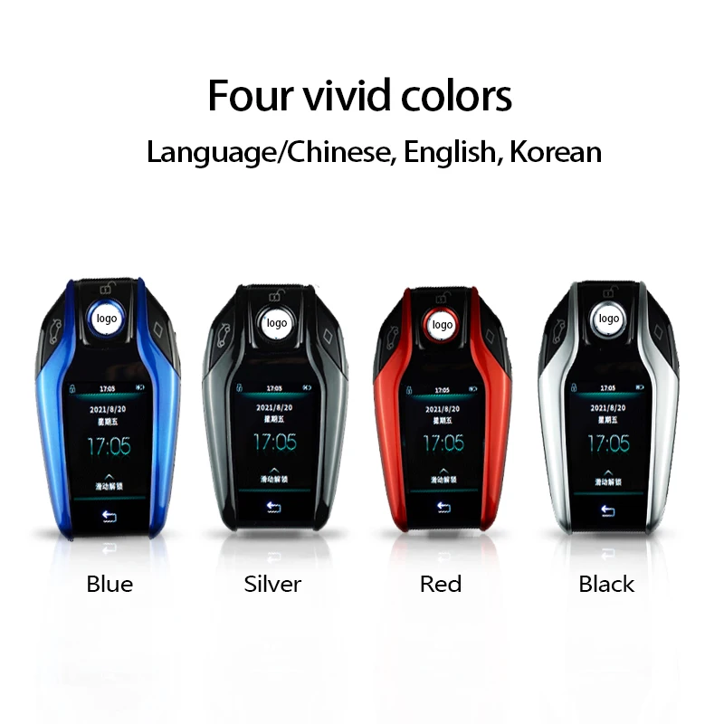 Smart LCD Car Key Upgrade Keyless USB Chargeable Large Battery Universal English Remote Key Fob