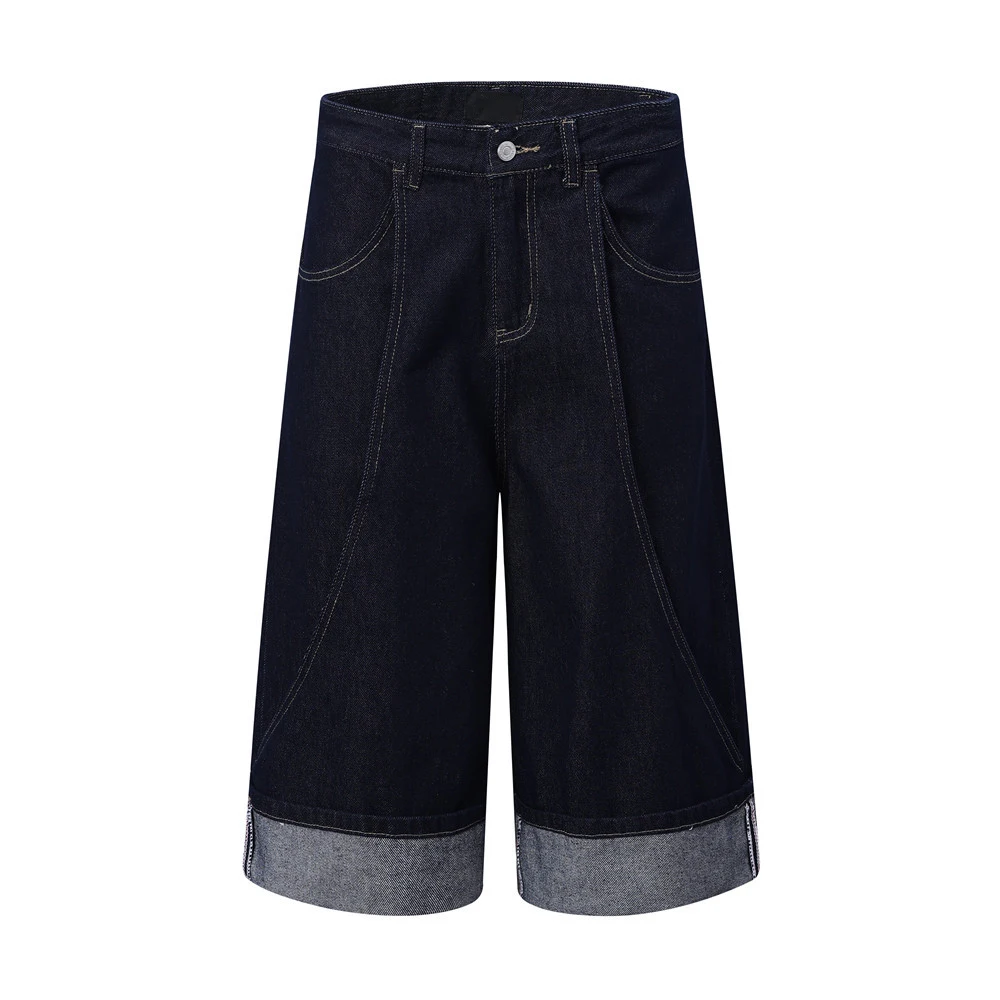 Clothing Manufacturers Raw Denim Straight Loose Custom Denim Shorts Men Men's Shorts