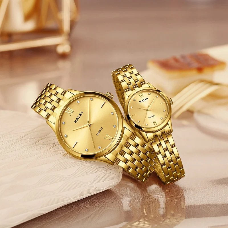 Buy Halei Women's Luxury Watches With Classic Gold Stainless Steel Band  Online at desertcartINDIA