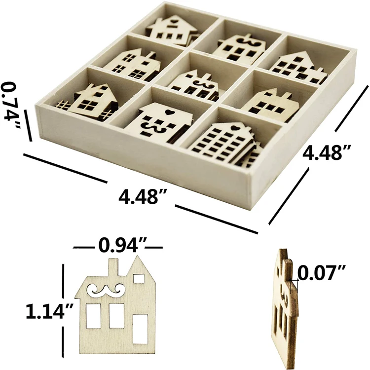 wooden craft supplies laser cut diy small wooden houses crafts for home decoration