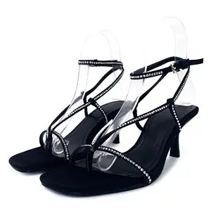 Luxury Custom Grace Pointed Head for Ladies High Heel Shoes Women Sandals Rhinestone Heels Fashion Stiletto Party Pumps