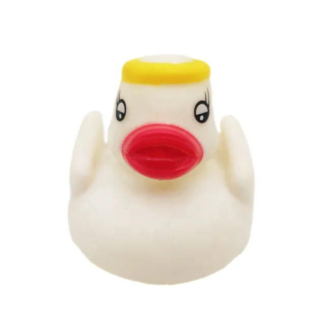 SEDEX Audit Factory Promotional Gifts Custom Soft PVC Bath Duck Squeeze Floating Plastic Angel Rubber Duck Squeaky Toy