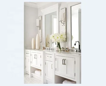 Luxury Custom Made Solid Wood Modern Bathroom Vanity with Marble Tops