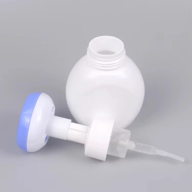 Factory Direct Wholesale Price High Quality 260ml White Opaque Plastic PET Liquid Soap Flower Foam Pump Bottle details