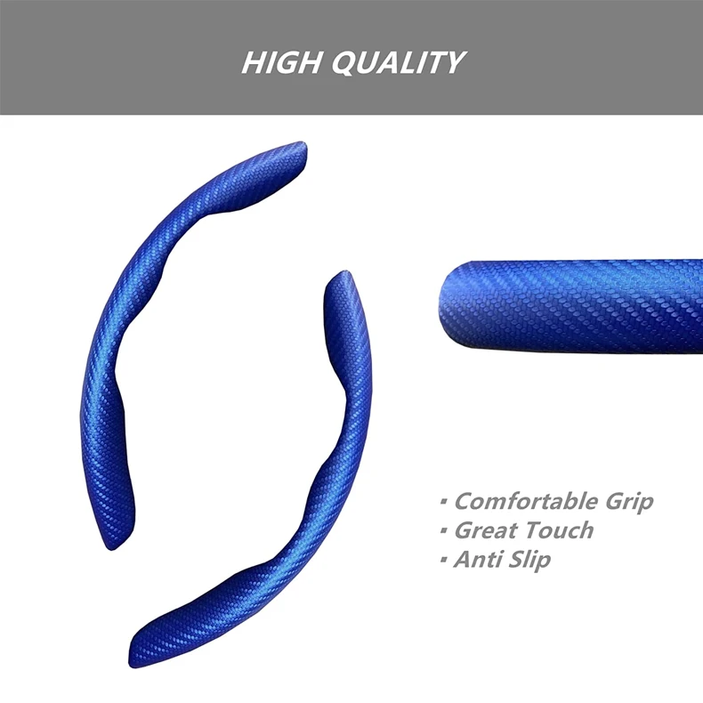 Segmented Carbon Fiber Car Steering Wheel Cover Comfortable Sports Anti