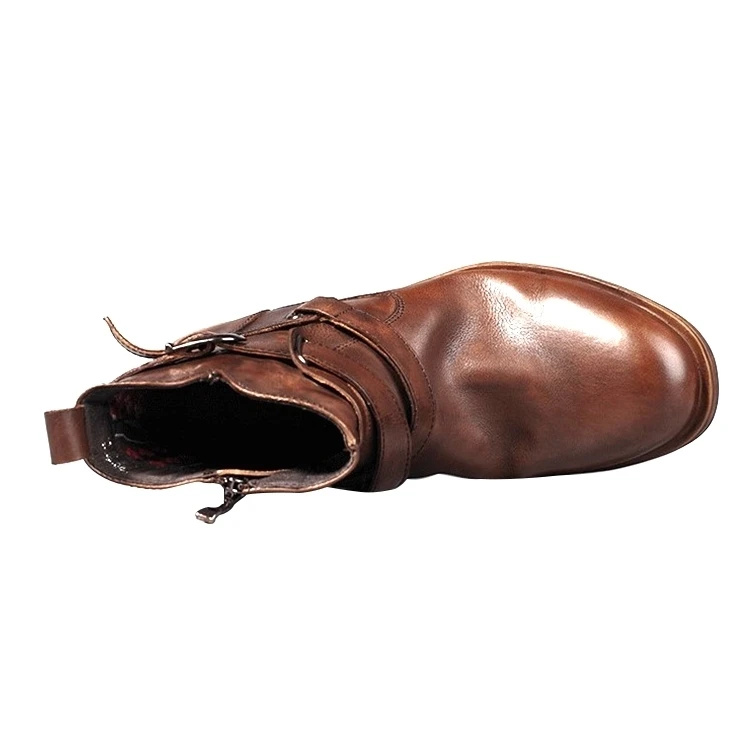 Stivali Invernali Uomo In Pelle Pieno Fiore - Fatti A Mano, Caldi, Suola Leggera Antiscivolo - Stile Casual