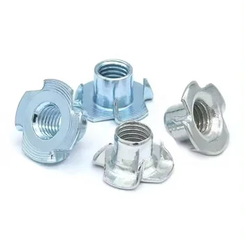 Factory Hot-selling M4-M10 SS304 Stelel four-jaw nut embedded  claw nut furniture nut