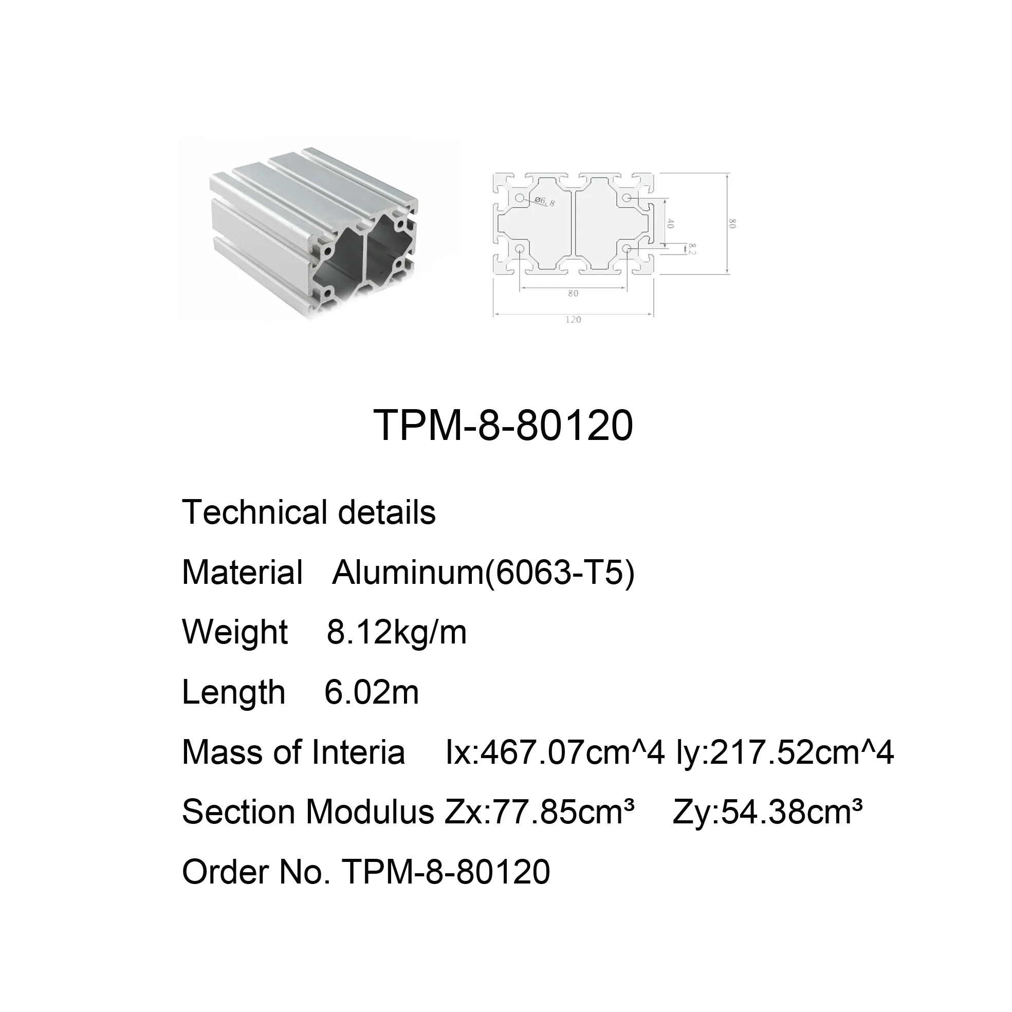 80x120 Aluminum Profile Manufacturer - Custom Extrusions