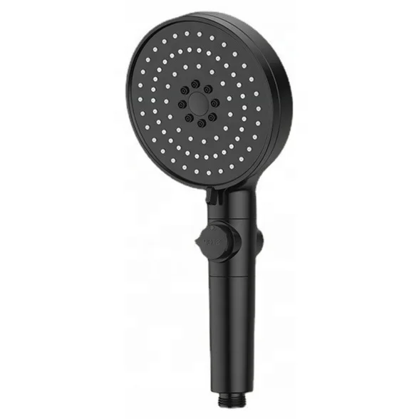 5 Mode Function Hand Shower Head With Filter Black Abs Massage Handheld