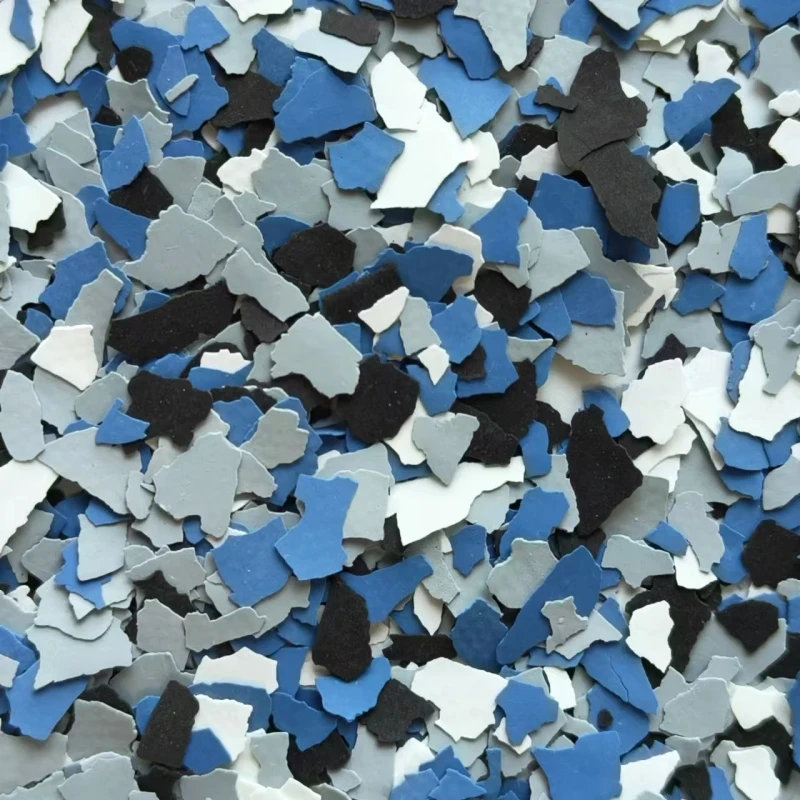 Free Sample 1/4 Inch (3-5mm) Epoxy Floor Flake Chips Biotite Garage Flooring Coatings Thin Hard Solid Color Vinyl Flake