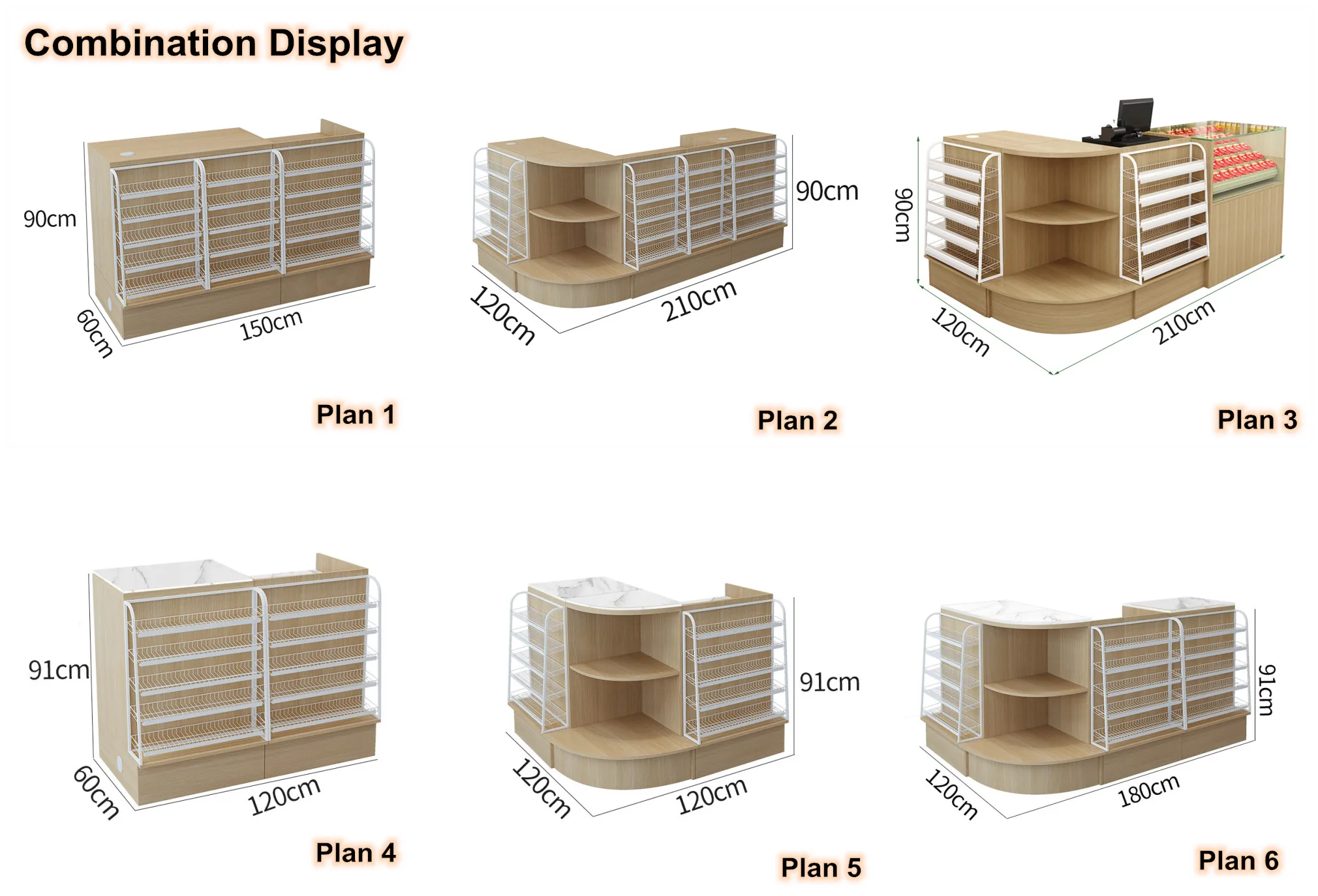 Wooden Supermarket Checkout Counters for Stationery Shops