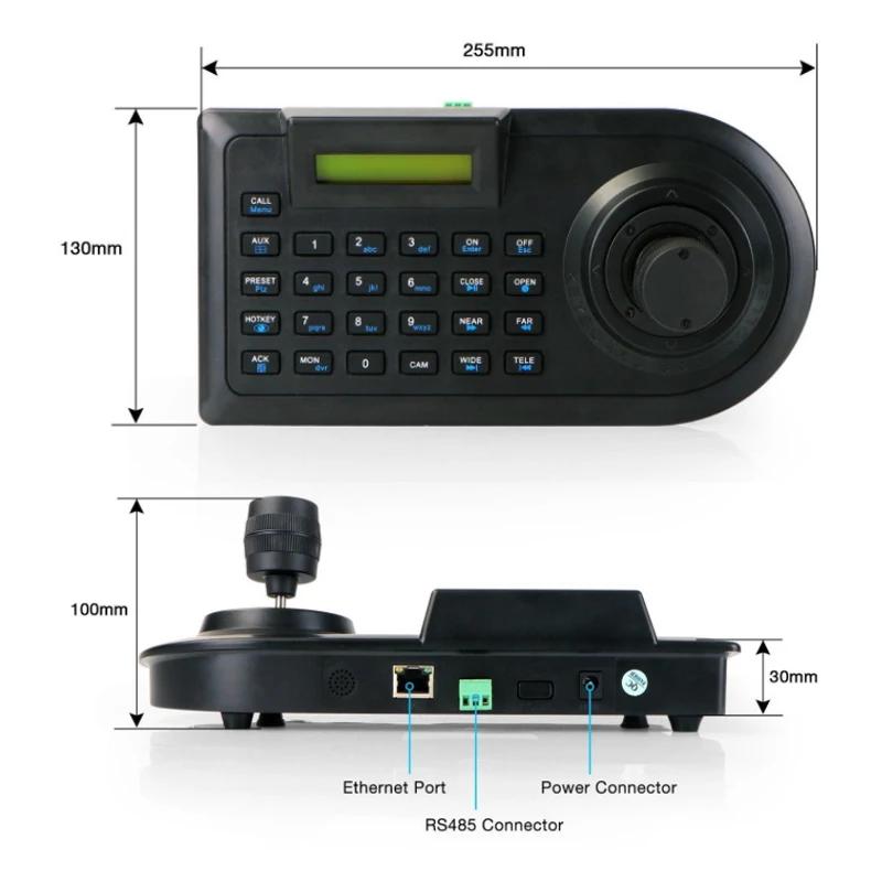 PTZ Keyboard Vehicle 4D PTZ Joystick CCTV Keyboard 3D Joystick Keyboard Analog Camera PTZ Controller for Coxcial Camera
