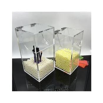 acrylic tabletop cosmetic organizer clear makeup brush holder