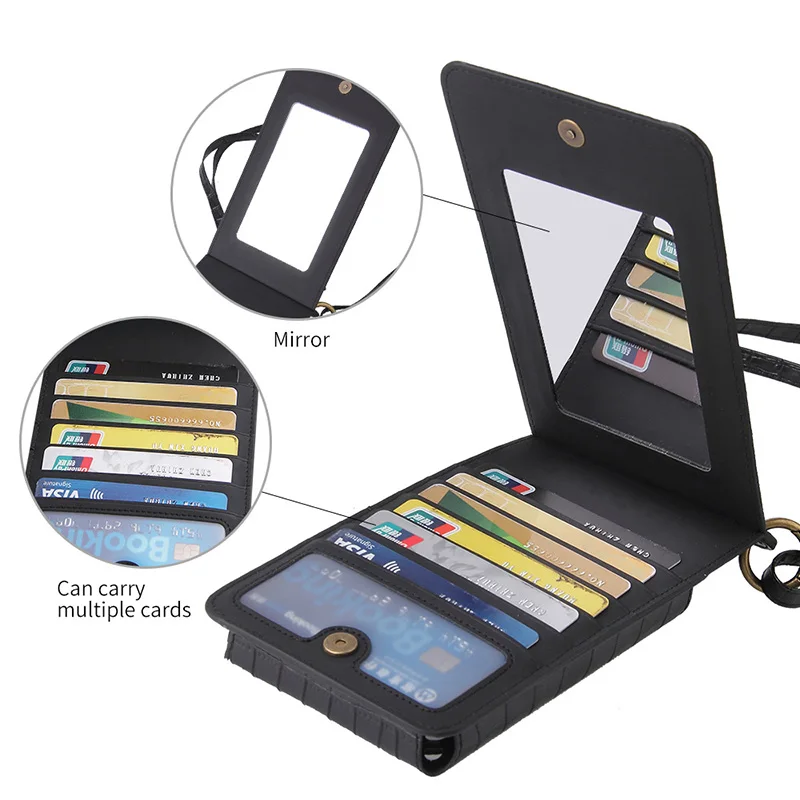 Case for iPhone 14 Pro Max 13 Pro Max 12 Pro 11 Case Wallet Mini Cell Phone Bag Crossbody Credit Card Holder Leather Handbag manufacture