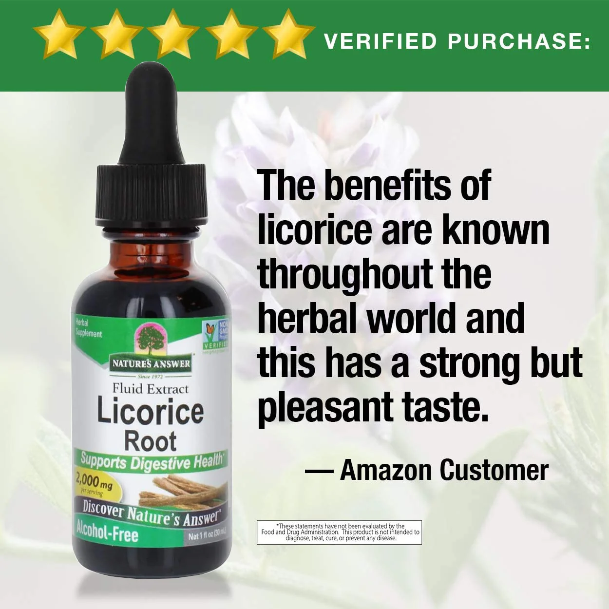 Licorice Root Supports Digestive Health Fluid Extract Alcohol Free 100