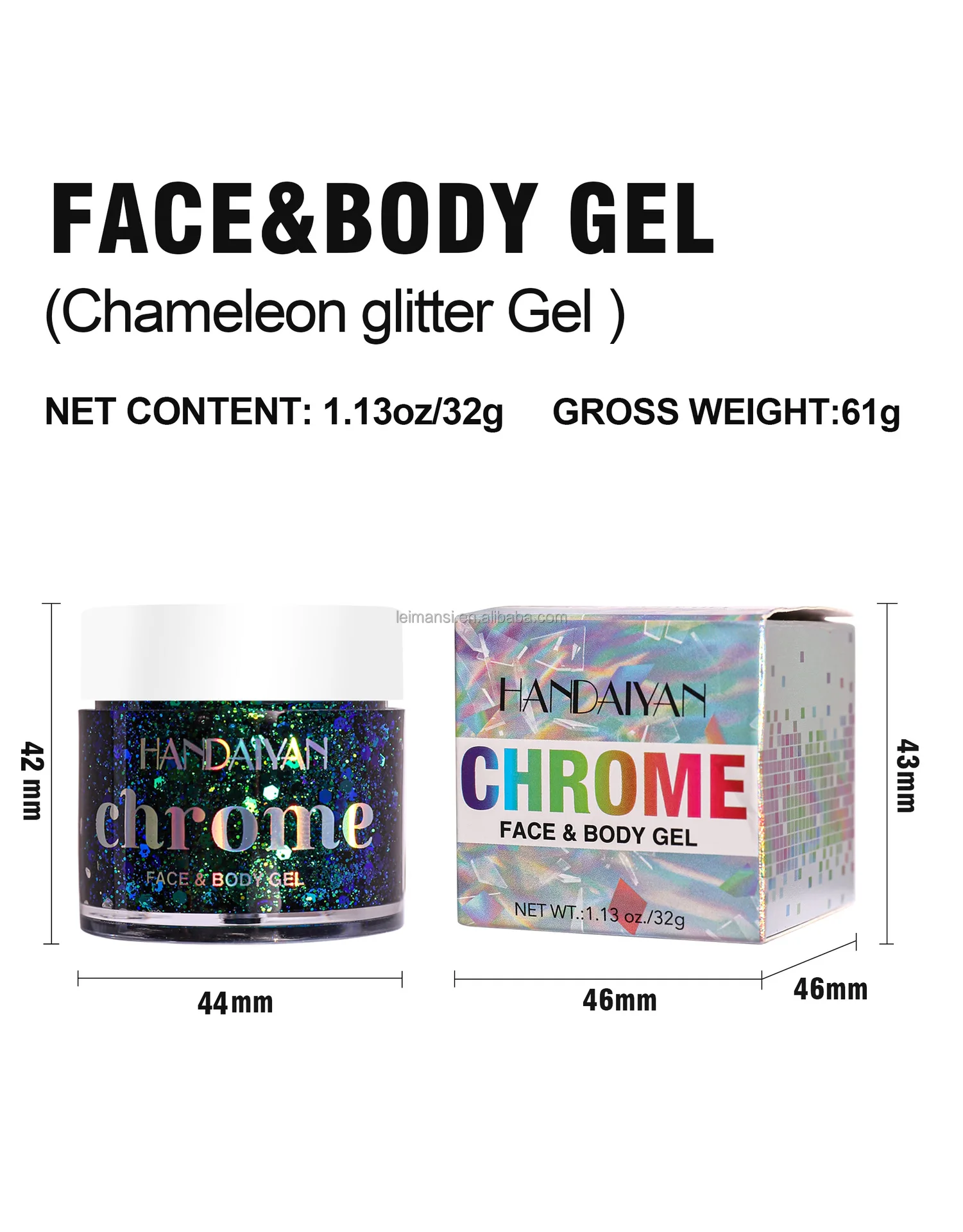 Handaiyan Face Body Gel Color Changing Gel Sequins Eye Shadow Flash