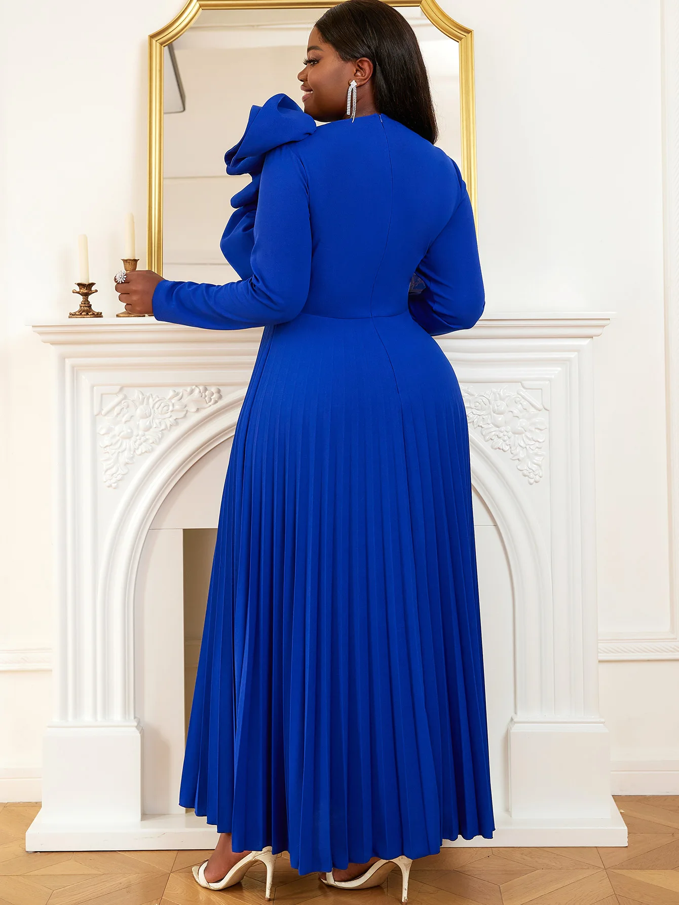 High Waist Maxi Pleat Church Dresses Ruffle Hot Pink Ladies Evening Dress High Waist Maxi Pleat Church Dresses Ruffle Hot Pink Ladies Evening Dress