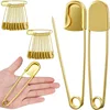 Stainless steel brooch - gold plated