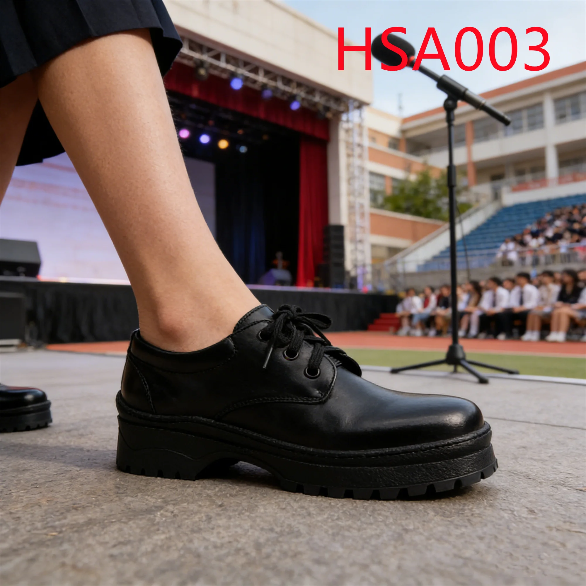 HY,Size 27-47 Available Lace up Style Full Grain Leather School Shoe Speech Contest Prevent Slipping Toddler Dress Shoes HSA003