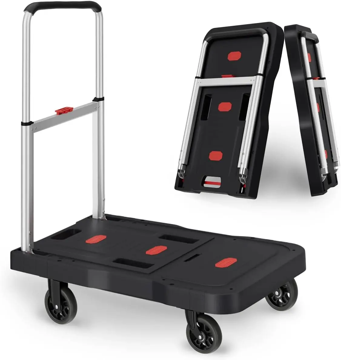 Hand Truck Portable Trolly  Fully Folded Compact Push Cart Capacity Heavy Duty Dolly Practical Handling Tools Platform