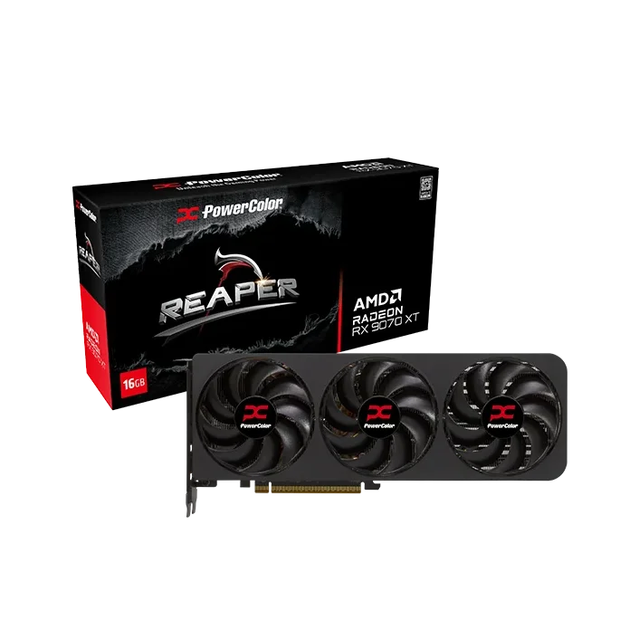 2025 POWERCOLOR Reaper Radeon RX 9070 XT 16GB D6 GPU for Gaming PC