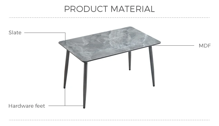 Linsy Black Steel Square Marble Dining Tables Modern Granite Stone Top Dinner Table Set For 4 6 Chairs LS292R1