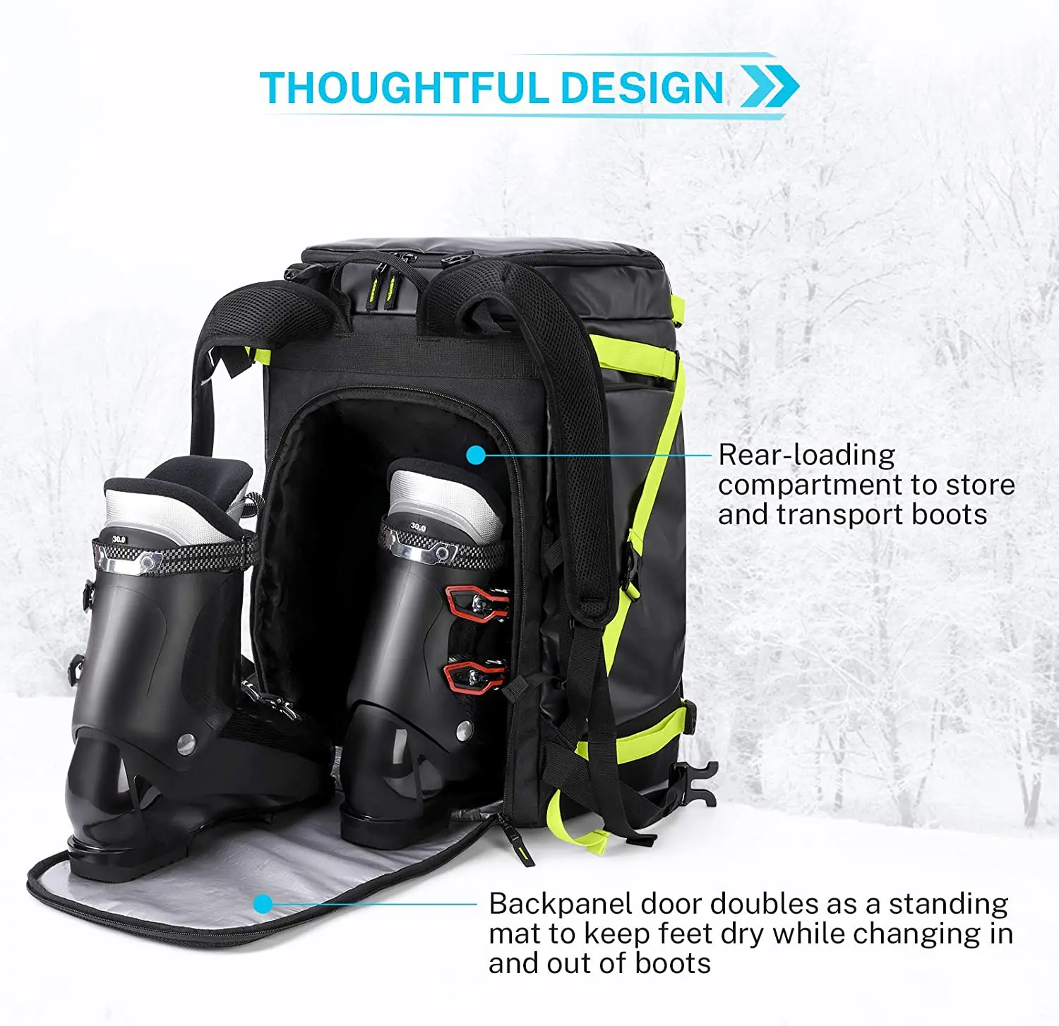 
50L водонепроницаемая сумка для лыжных ботинок для сноуборда, рюкзак для мужчин, женщин, путешествия, лыжные ботинки для сноуборда, сумка для шлема 