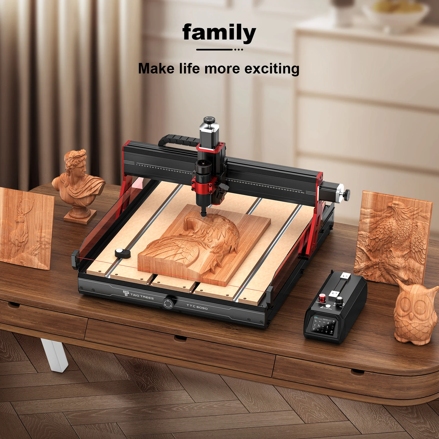 Twotrees 6050 Heavy Duty 4 Axis CNC Router Machine for Wood
