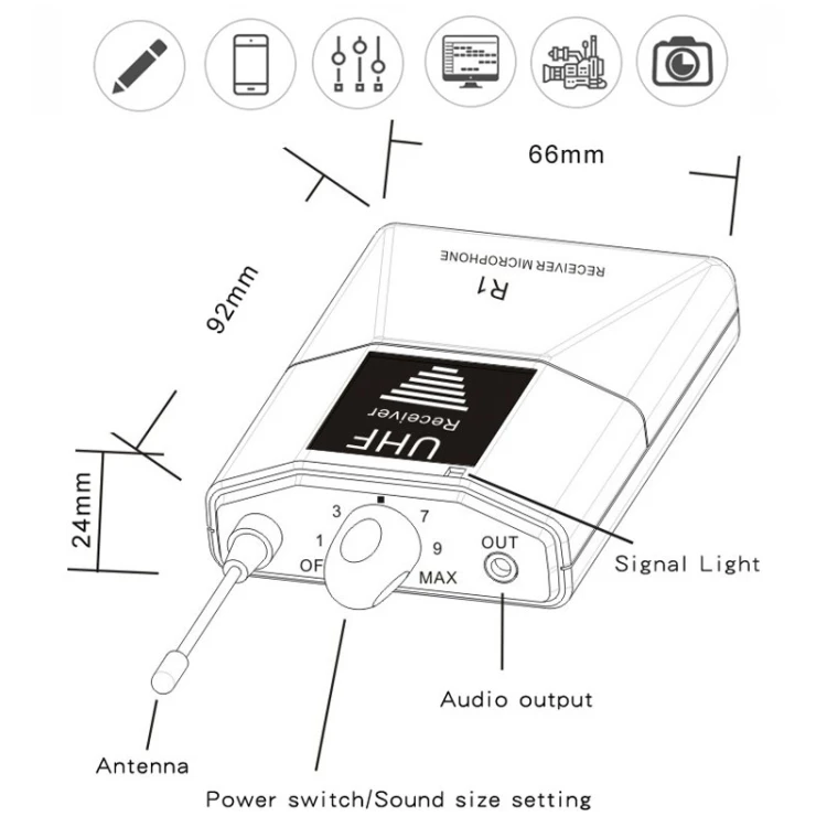 CORKT T1R1 Photography Interview Wireless Microphone SLR Radio DVD Digital Camera Mobile Phone Live Recording Microphone