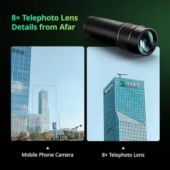 SmallRig 8X Telephoto Lens for Mobile Phone (T-Mount), 8X Optical Zoom HD Telephoto Lens Support Hand-held Spot Shooting - 4737 product image