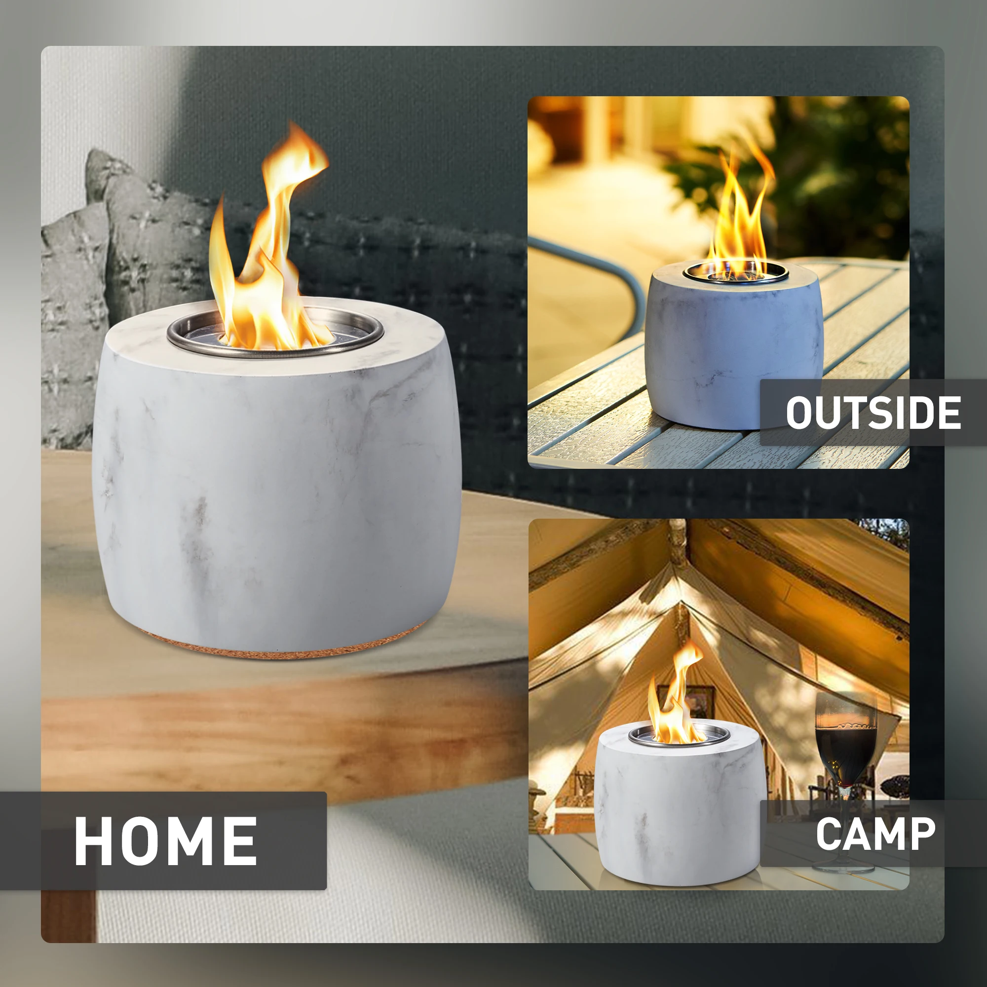 Indoor And Outdoor Table Fire Decoration Table Top Fireplace Mini ...