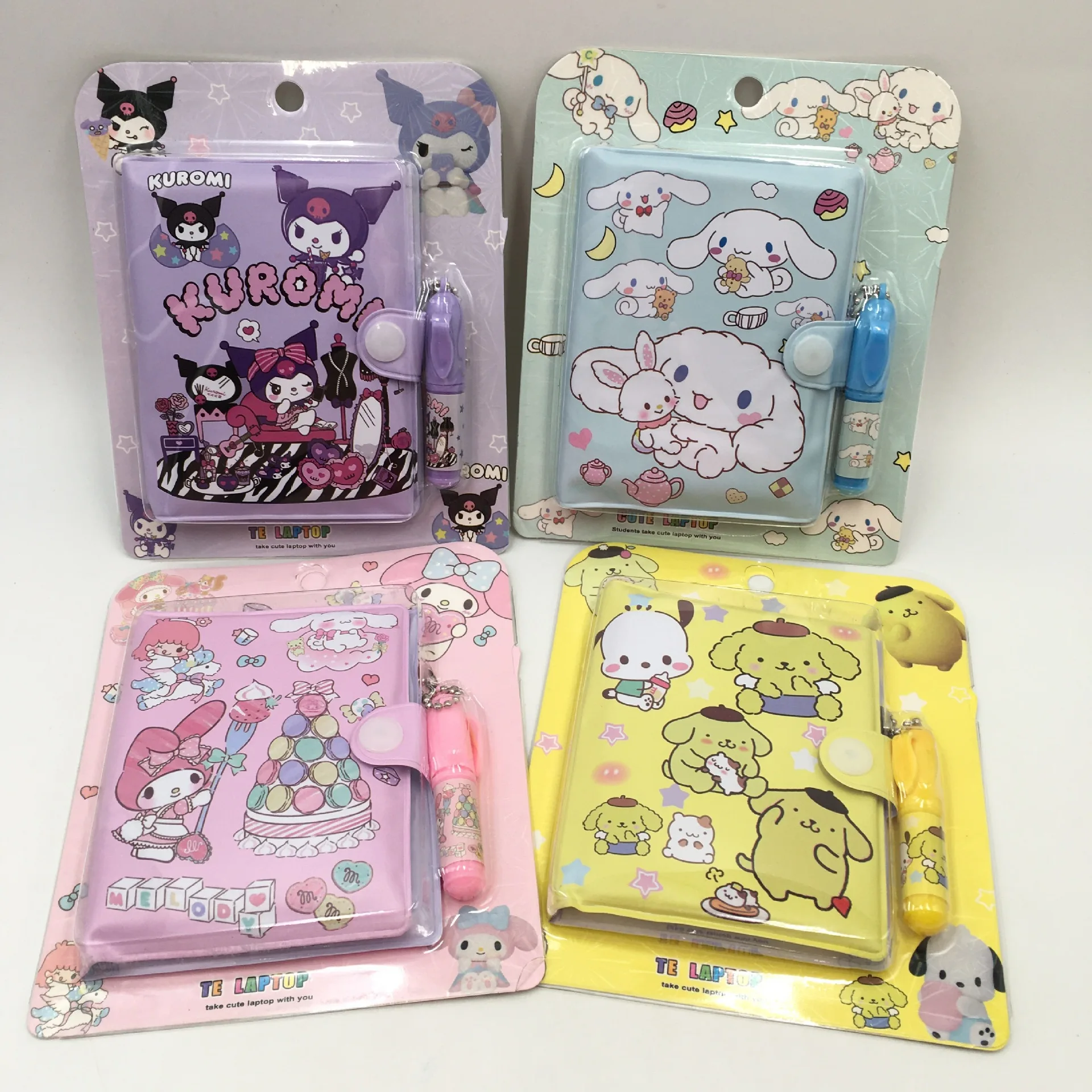 San-rio Kuromi Mymelody Cinnamoroll Pompompurin Notebook With Pen Set ...