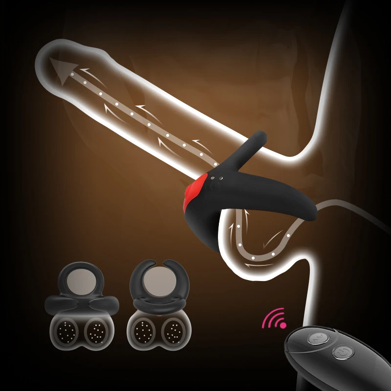 Penis Ring Vibrator Silicone Rubber Products Male Sex Toy Vibrating Penis Delayed Cock Ring for Men Sex Toys Men