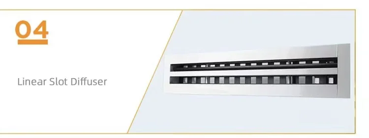 HVAC Ceiling Linear Slot Diffuser Air Aluminum Grille Plenum Box Adaptor Linear Slot Adjustable Blades Diffuser