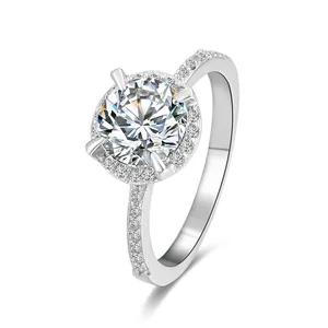 Dainty Diamond Jewelry 1.5Carats Moissanite Engagement Rings With Certificate 925 Sterling Silver Rings