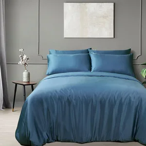 Wholesale Plain Color 100 % Organic Eucalyptus Lyocell Bedding Set Bed Sheet & Pillowcase Sets Silky Sheet Set