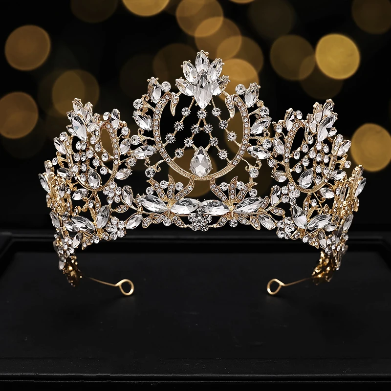 Корона невесты DAIMING HG05121 в стиле барокко, цветная большая корона с кристаллами, корона для конкурса красоты, аксессуары для волос