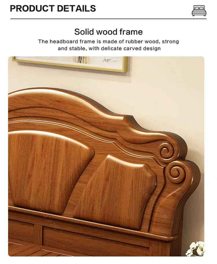 Factory Wholesale Chinese Solid Wood Storage Bed 1.5/1.8 Single And