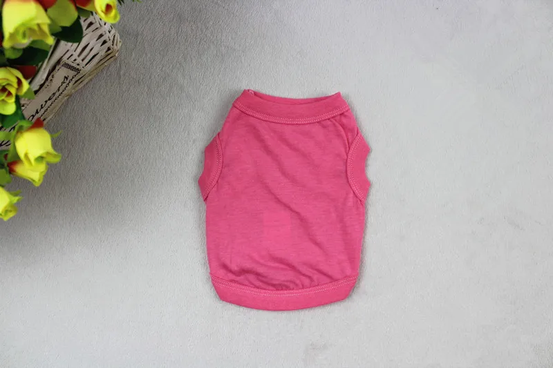 Summer Cheap 100 Cotton Plain Color Pet Clothes Blank Dog T Shirt