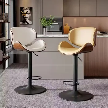 Modern Style Swivel bar Stools Hotel Restaurant Kitchen bar Chair Adjustable Bentwood Height Home Barstool Living Room