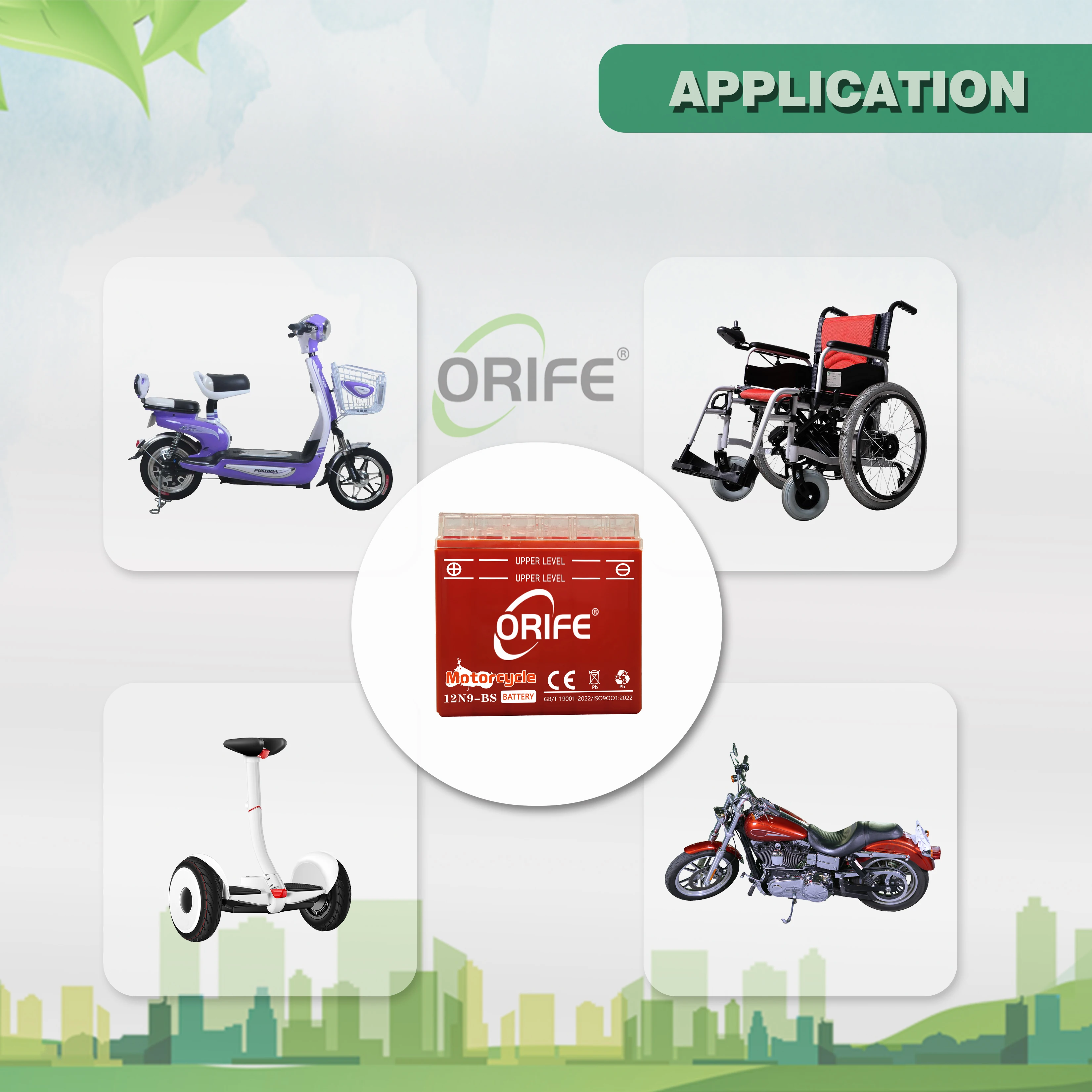 Orife 12N9-BS moto с гермовыводом кислотно-12v 9ah mf АКБ для