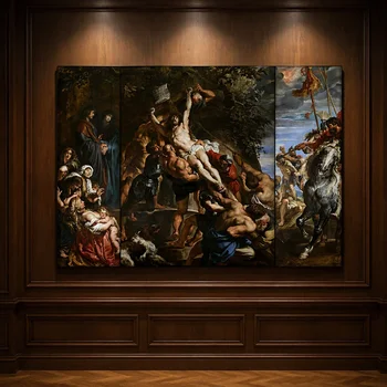 特大サイズの手作り古典油絵キャンバス人物画、額なし壁掛けアート、家