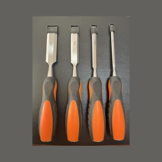 Forged Mirror Polishing High Quality Custom Double Color Straight Wood Chisel Chrome Vanadium   Carpenter's Chisel DIY Tools