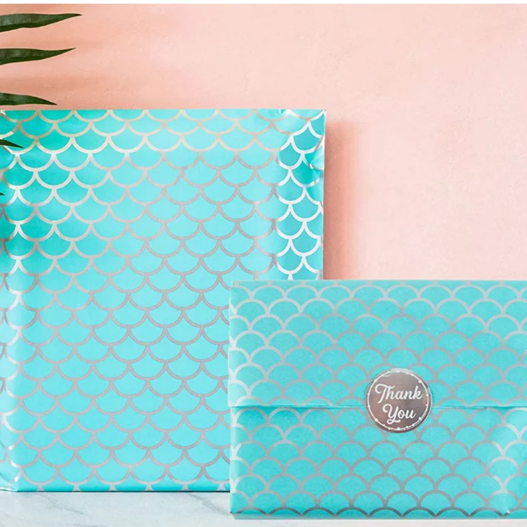 Carta Vellutata Sirena Blu - 60 Fogli 50x35 Cm Per Regali, Decorazioni E Fai Da Te - Foto 2