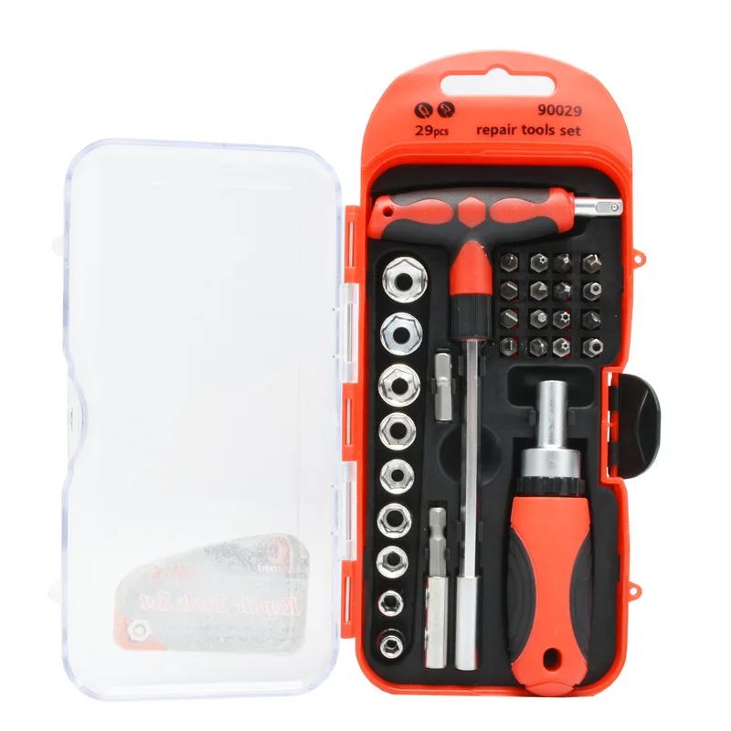 Aluminium Hand Tool Set Box Storage Case Package Tool Sets Torque Ratchet Wrench Bit Socket 1/4