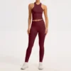 Gilet + pantalon rouge cerise