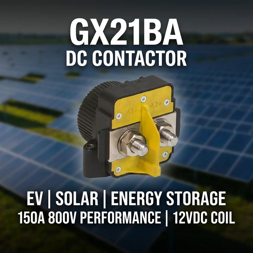 GX21BA สำหรับคอนแทคเตอร์กระแสตรงแบบปิดสนิทระดับพรีเมียมของ Sensata-Gigavac 150A 800V ขดลวด 12V สำหรับยานยนต์ไฟฟ้า (EV) และระบบจัดเก็บพลังงานแสงอาทิตย์ (Solar ESS) ขายส่ง