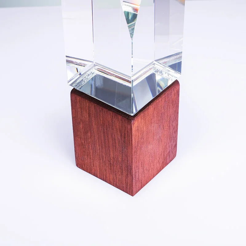 Factory direct custom plated color resin k9 crystal color printing trophy details